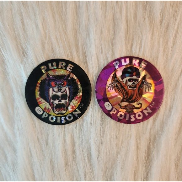 Vintage Pure Poison 1990s Pogs Lot - Picture 1 of 2